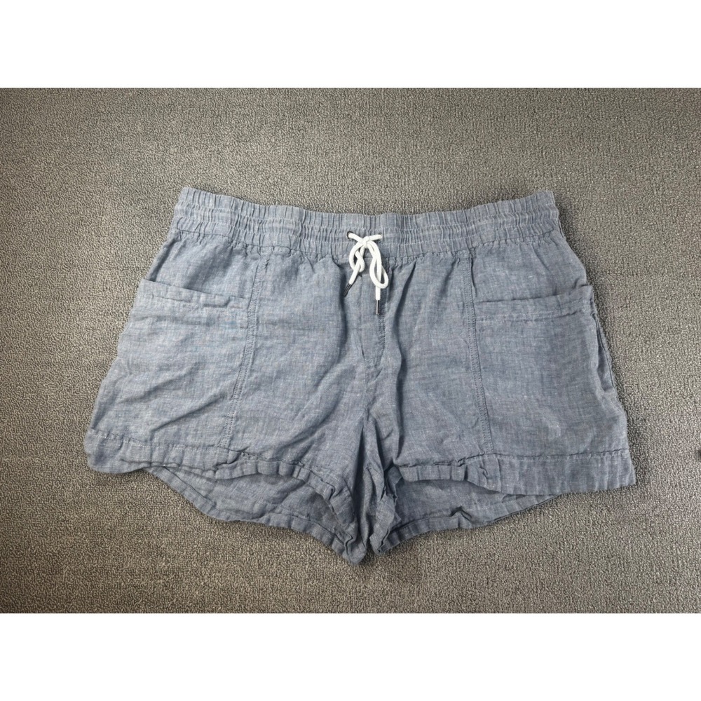 Athleta Short Womens Plus 20 Blue‎ Cabo Linen 4" Chambray Pull On Beach Summer